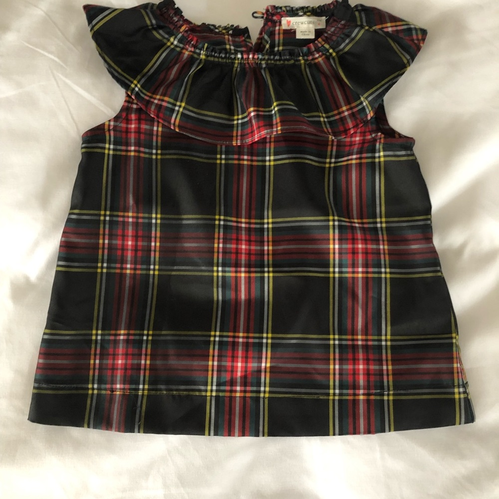 Crewcuts fancy plaid top, size 4